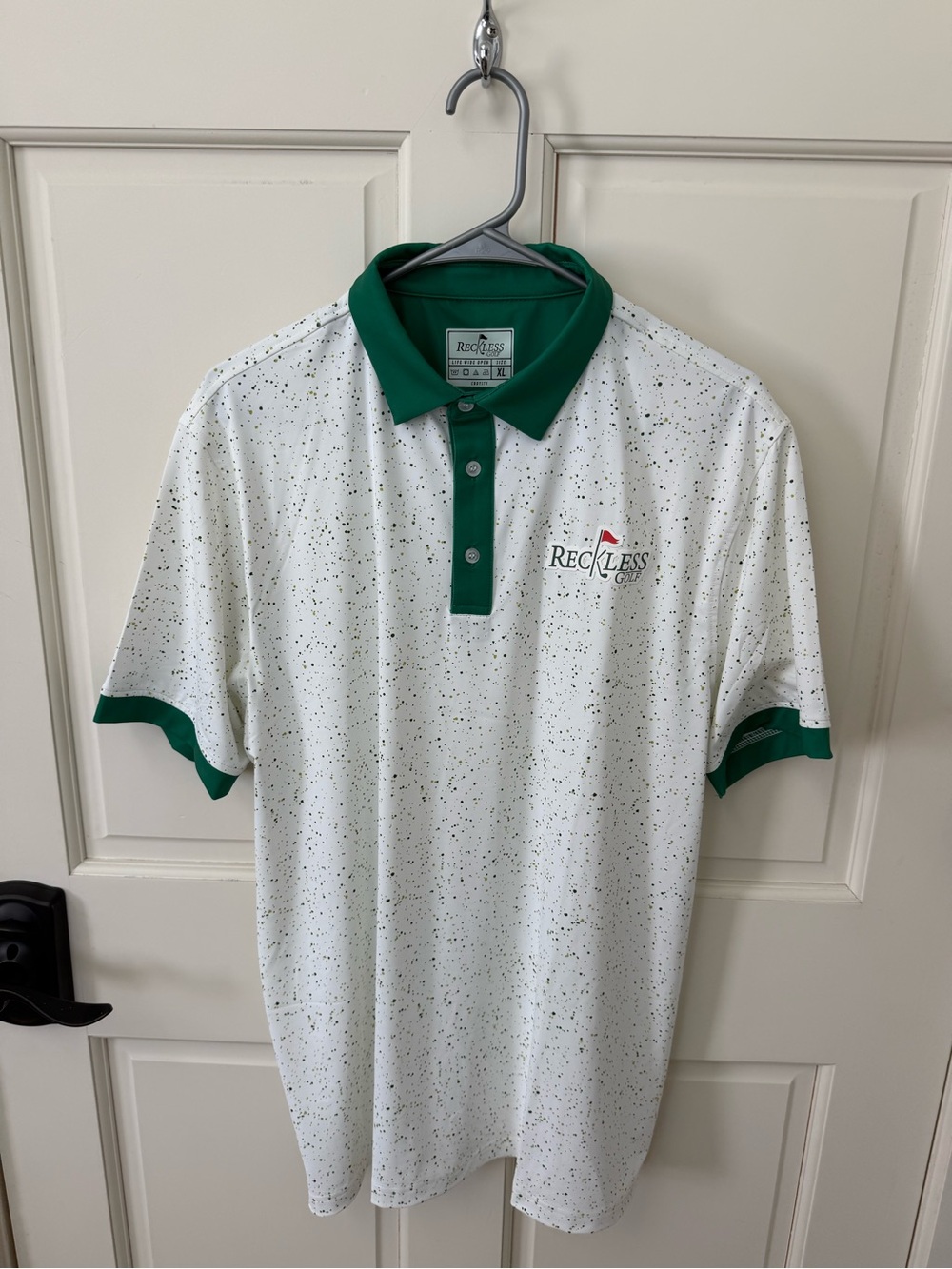 Golf Men’s White Polo with Green Trim